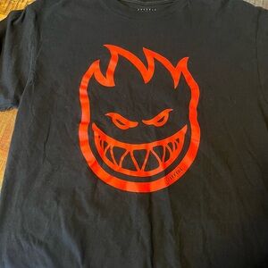 Spitfire Black Tee with Red Design